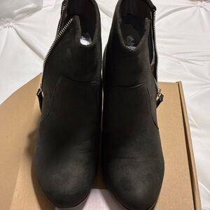 Journee Collection Zippered Black Ankle Bootie